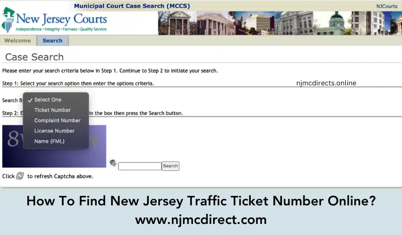 Find NJ Traffic Ticket Number