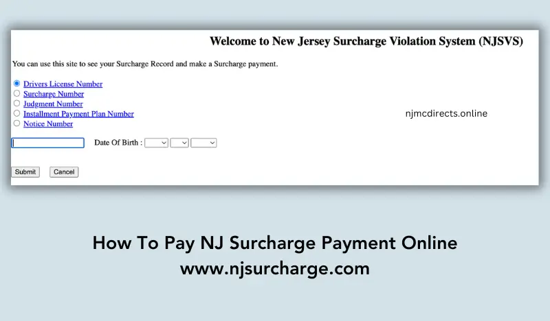 Pay NJ Surcharge